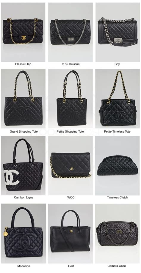 chanel bag design|list of chanel handbag styles.